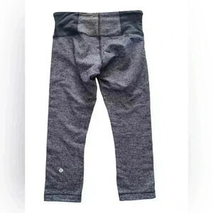 Lululemon Wunder Under Crop III Heathered Herringbone Heathered Black Black / Fa